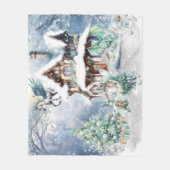 魔法とお洒落クリスマスの妖精 フリースブランケット (正面)