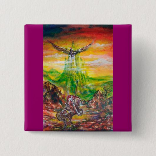 魔法とネグロマンサーの決闘 缶バッジ (正面)