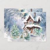 魔法と幻想のクリスマス妖精 ノートカード (正面/裏面)