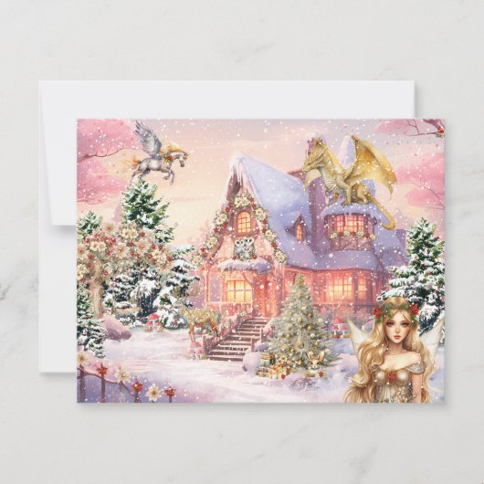 魔法と幻想のクリスマス妖精 ノートカード (正面)