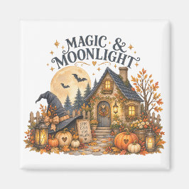 魔法と月光のほっこりコテージハロウィン装飾 マグネット