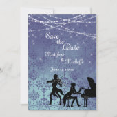 魔法にかけられたヴィンテージクラシック音楽 Save the Date 招待状 (正面)