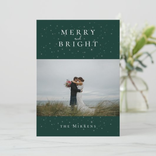 魔法にかけられた冬のエメラルドの写真ホリデーカード シーズンカード (スタンド正面)