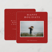 魔法にかけられた冬の写真ホリデーカード | 赤 シーズンカード (正面/裏面)