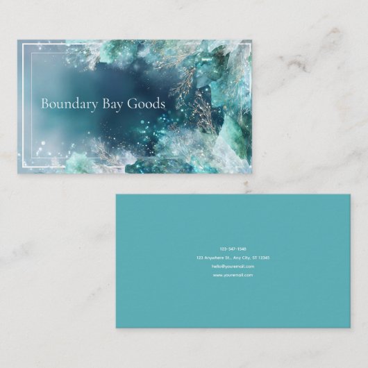 魔法にかけられた冬の葉 青 名刺 (正面/裏面)