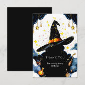 魔法にかけられた子供の パステル ウィザード バースデー サンキューカード (正面/裏面)