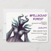魔法にかけられた森のダークフェアリー誕生日パーティー 招待状 (正面)