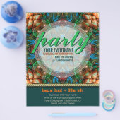 魔法にかけられた部族パーティー すぐに使えるイベントフライヤー チラシ (シングル)