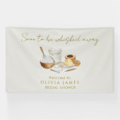 魔法にかけられて運び去られる ブライダルシャワーのウェルカムサイン 横断幕 (横)