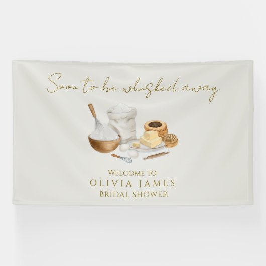魔法にかけられて運び去られる ブライダルシャワーのウェルカムサイン 横断幕 (横)