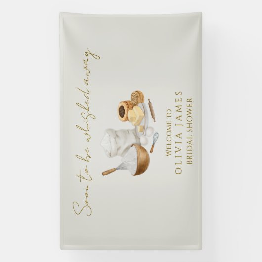 魔法にかけられて運び去られる ブライダルシャワーのウェルカムサイン 横断幕 (縦)