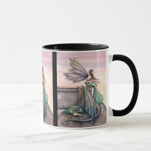 魔法に満ちたたそがれの妖精のドラグンのマグカップ マグカップ (右)