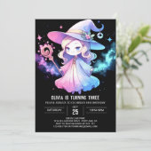 魔法に満ちたエレガントなウィザードの誕生日 招待状 (スタンド正面)
