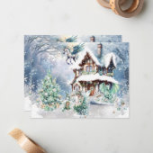 魔法に満ちたクリスマスの妖精 ノートカード (正面/裏面インサイチュ)