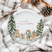 魔法に満ちた冬の森の誕生日 ペーパープレート