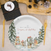 魔法に満ちた冬の森の誕生日 ペーパープレート