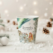 魔法に満ちた冬の森の誕生日 紙コップ