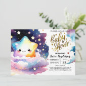 魔法に満ちた天上の夜のベビーシャワー 招待状 (スタンド正面)