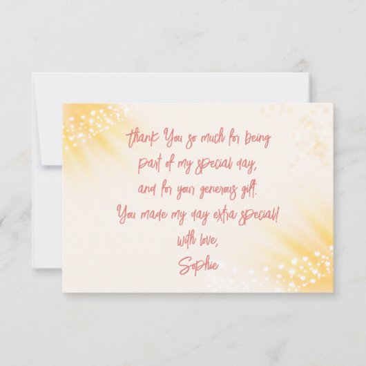 魔法に満ちた妖精のシルエット子供の誕生日 サンキューカード (正面)