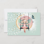 魔法に満ちた妖精のブランコの子供の誕生日 サンキューカード (裏面)