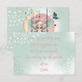 魔法に満ちた妖精のブランコの子供の誕生日 サンキューカード (正面/裏面)