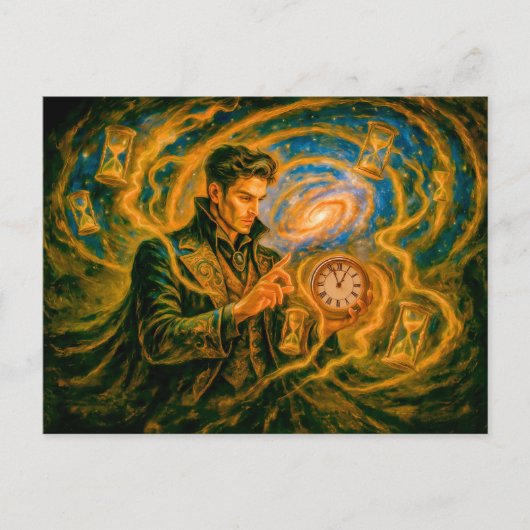 魔法に満ちた油絵の中の時を操る魔術師 シーズンポストカード (正面)