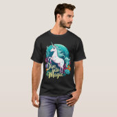 魔法に飛び込もう - リーフユニコーン Tシャツ (正面フル)