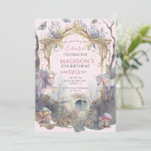 魔法のおとぎ話おとぎ話5th誕生日ピンク 招待状 (スタンド正面)