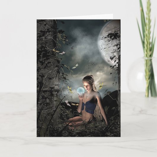 魔法のおとぎ話の満月の友空白の情カード カード (正面)