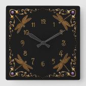 魔法のおとぎ話ファンタジー スクエア壁時計 (正面)