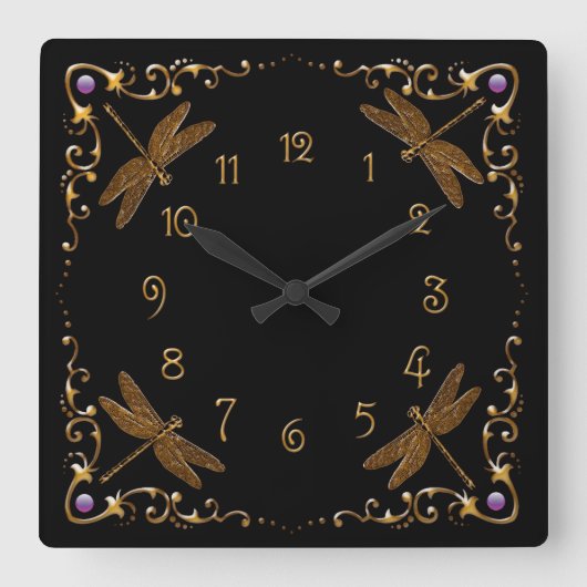 魔法のおとぎ話ファンタジー スクエア壁時計 (正面)