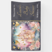 魔法のおとぎ話プリンセスベビーシャワーウェルカム 横断幕 (縦)