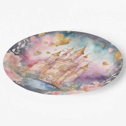 魔法のおとぎ話プリンセスベビーシャワー ペーパープレート (アングル)