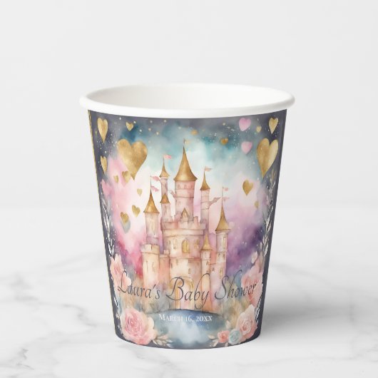 魔法のおとぎ話プリンセスベビーシャワー 紙コップ (正面)