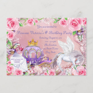 魔法のおとぎ話プリンセス誕生日パーティー 招待状