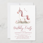 魔法のおとぎ話ユニコーン誕生日パーティー 招待状 (正面)
