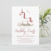魔法のおとぎ話ユニコーン誕生日パーティー 招待状 (スタンド正面)