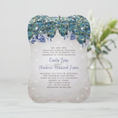 魔法のおとぎ話ライトネイビーターコイズ孔雀 招待状 (スタンド正面)