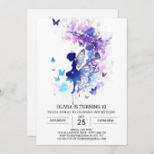 魔法のおとぎ話誕生日 招待状 (正面/裏面)