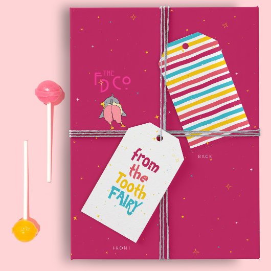 魔法のおもしろいかわいい"歯の妖精から" ギフトタグ