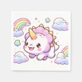 魔法のおもしろい恐竜の赤ちゃんシャワー スタンダードカクテルナプキン (正面)