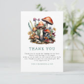魔法のお洒落キノコの森の赤ちゃんシャワー サンキューカード (スタンド正面)