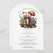 魔法のお洒落キノコの森の赤ちゃんシャワー 招待状 (正面/裏面)