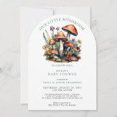 魔法のお洒落キノコの森の赤ちゃんシャワー 招待状 (正面)