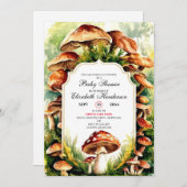 魔法のお洒落キノコの赤ちゃんシャワー 招待状 (正面/裏面)
