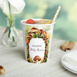 魔法のお洒落キノコの赤ちゃんシャワー 紙コップ