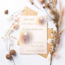 魔法のお祝いママの誕生日の仕上げ 招待状