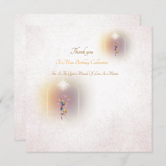 魔法のお祝いママの誕生日の招待状 サンキューカード (正面/裏面)