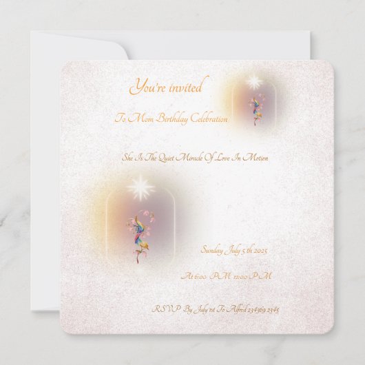 魔法のお祝いママの誕生日の招待状 招待状 (正面)