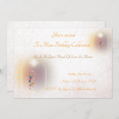 魔法のお祝いママの誕生日の招待状 招待状 (正面/裏面)